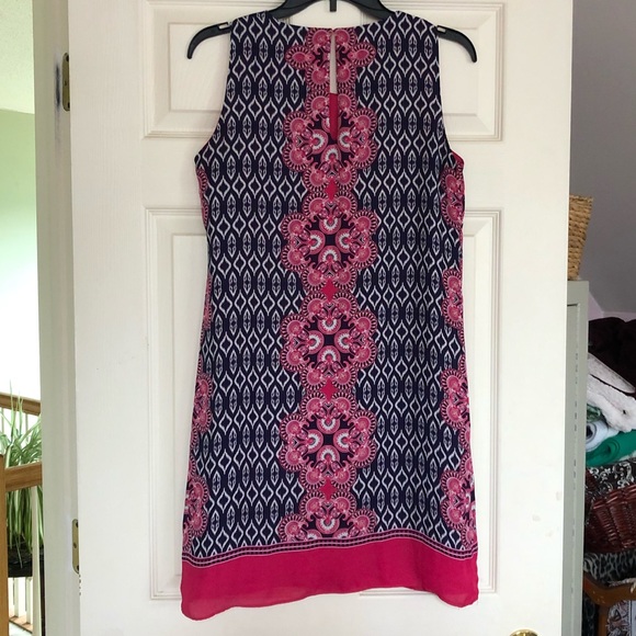 Women’s pink/navy patterned sundress Size 4 - Picture 2 of 7